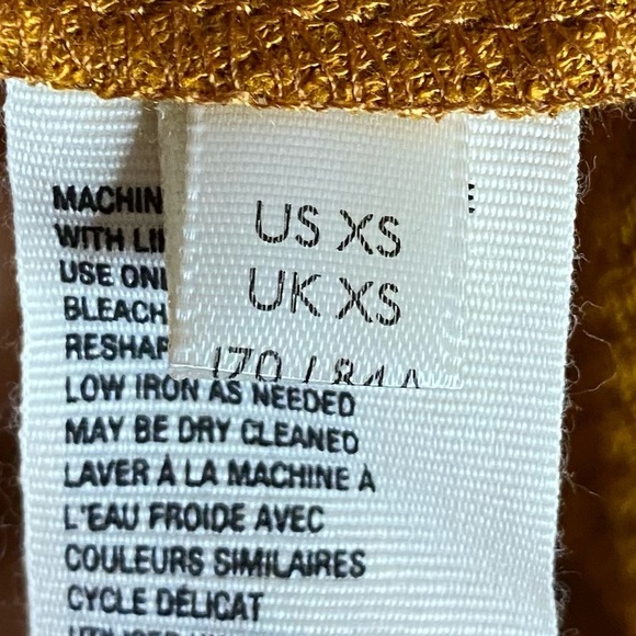 Free People Devin Knit Bishop Sleeve Yellow Scoop Neck Top XS Extra Small - Picture 6 of 13